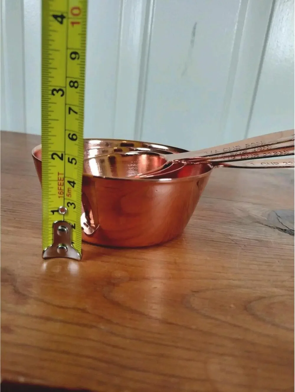 Set of 4 Copper Measuring Cups - Stainless Steel, Nesting, Modern Farmhouse‎